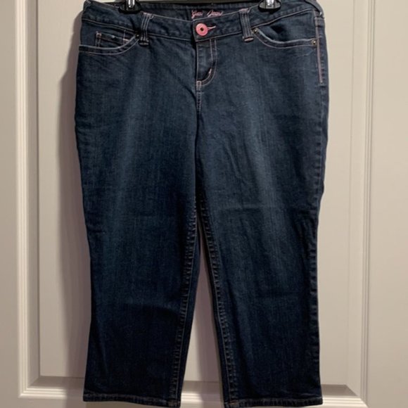 Guess Dark Blue Cropped Jeans - Picture 3 of 9